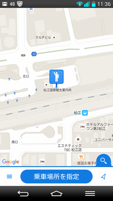 松江駅周辺の地図