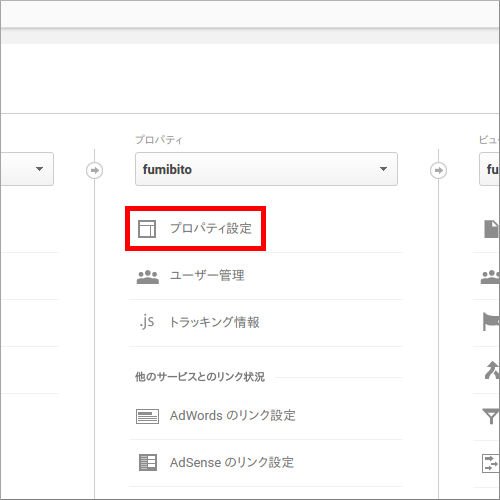 Google Analytics プロパティ