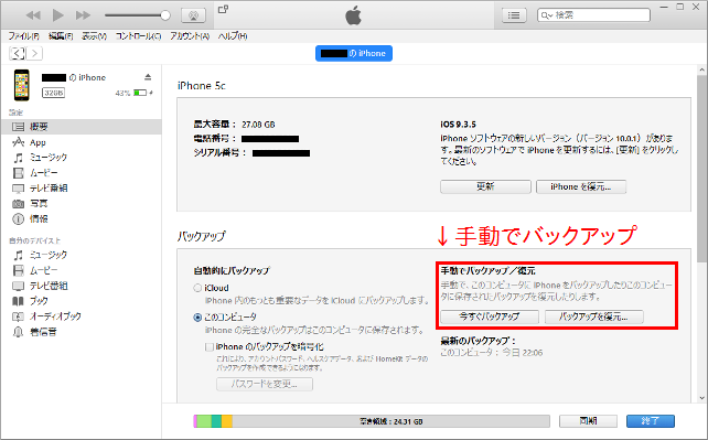 iTunes iPhone画面