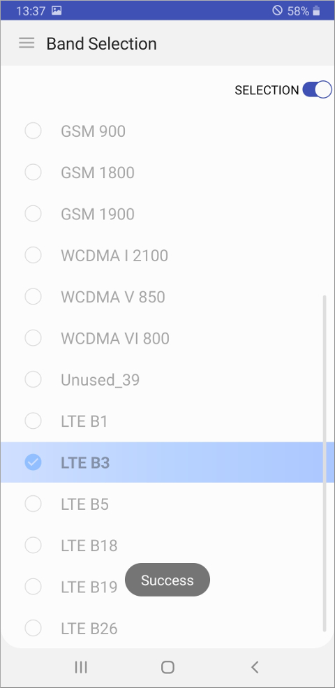 Samsung Band Selection – Success